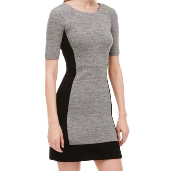 J CREW Colorblock Panel Ponte Knit Stretch Elbow Sleeve Dress size 6 - Picture 3 of 14
